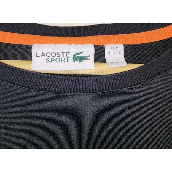Lacoste Sport XXL Tshirt Unisex Black Short Sleeve Excellent Pre-owned Condition - Picture 3 of 6